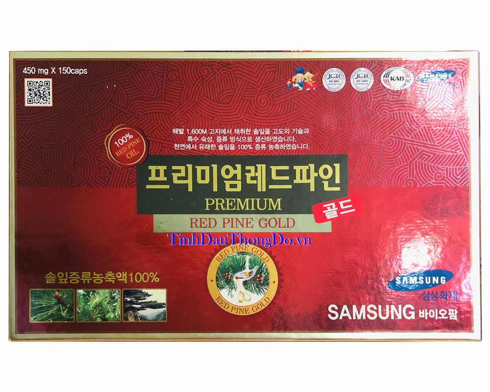 Tinh dầu thông đỏ Premium Red Pine Gold 150 viên * 450mg SAMSUNG