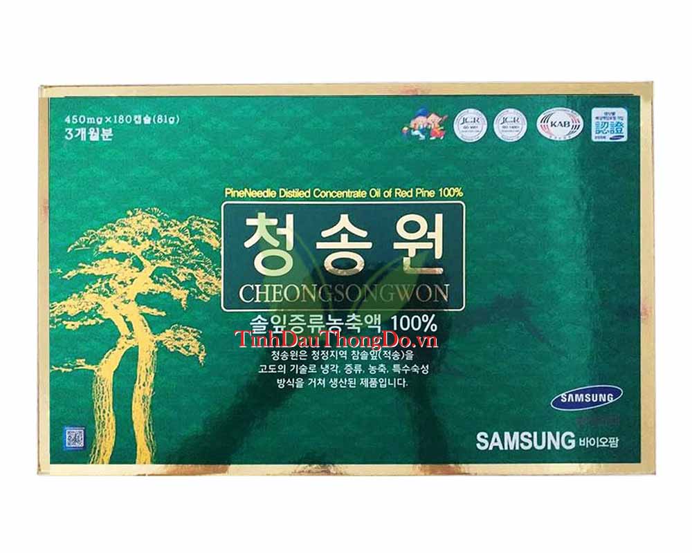 Tinh dầu thông đỏ CheongSongWon 180 viên hộp Xanh