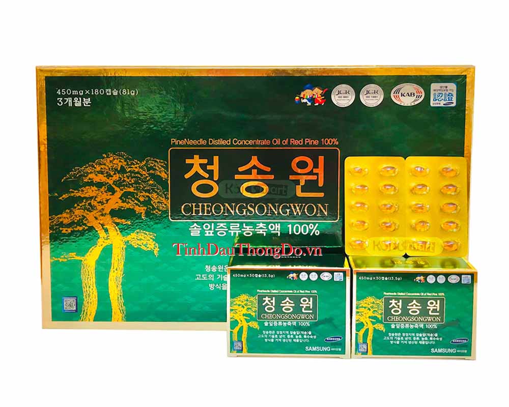 Tinh dầu thông đỏ CheongSongWon 180 viên hộp Xanh