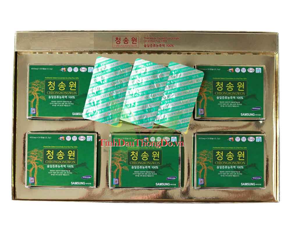 Tinh dầu thông đỏ CheongSongWon 180 viên hộp Xanh