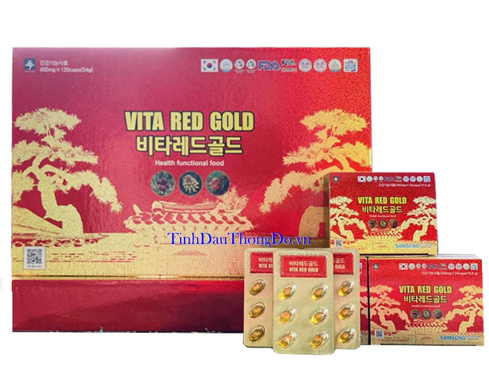 Tinh dầu thông đỏ Vita Red Gold 120 viên * 450mg