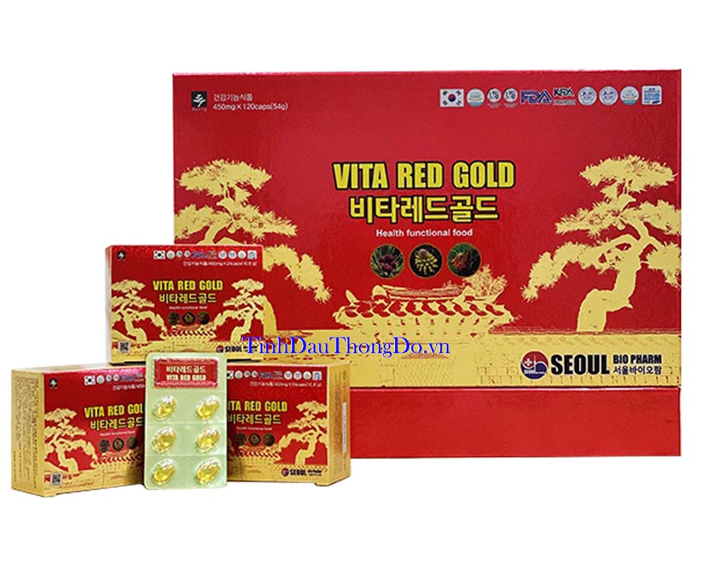 Tinh dầu thông đỏ Vita Red Gold 120 viên * 450mg