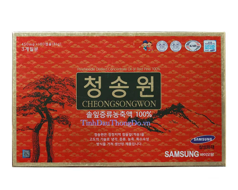 Tinh dầu thông đỏ Cheong Song Won 180 viên * 450mg