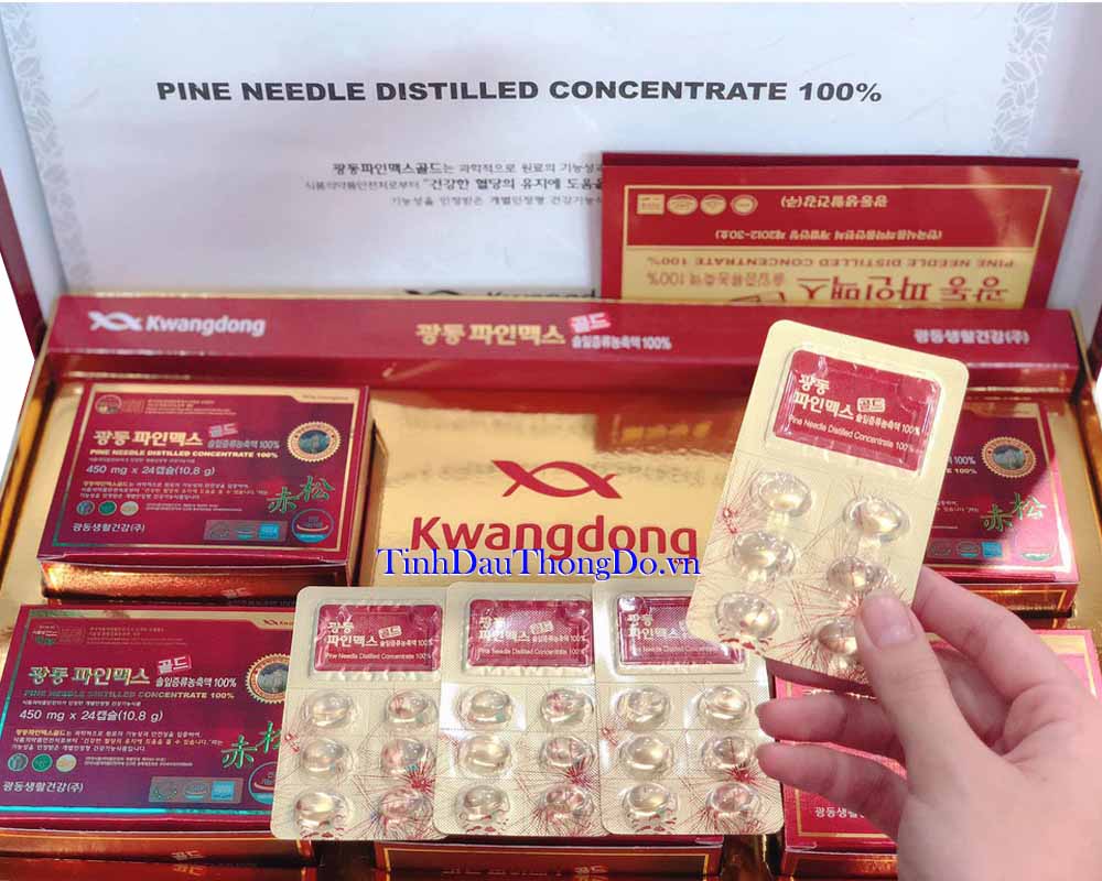 Tinh dầu thông đỏ Kwangdong hộp 120 viên * 450mg