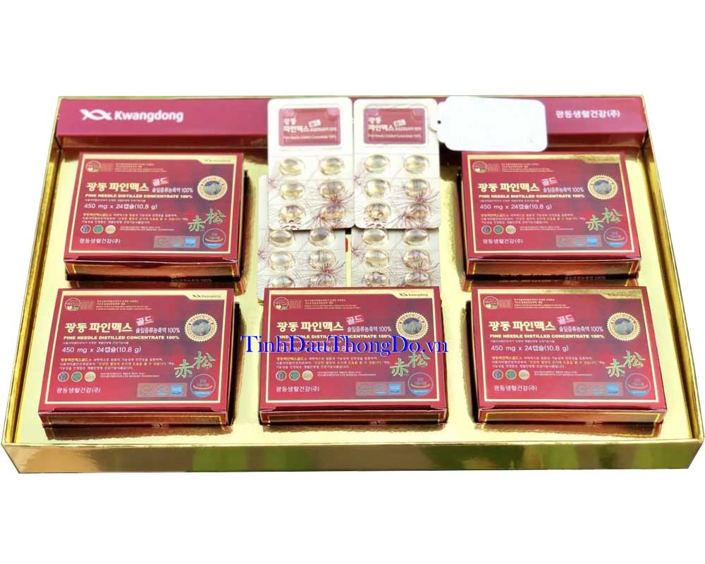 Tinh dầu thông đỏ Kwangdong hộp 120 viên * 450mg