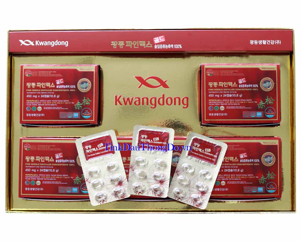 Tinh dầu thông đỏ Kwangdong hộp 120 viên * 450mg